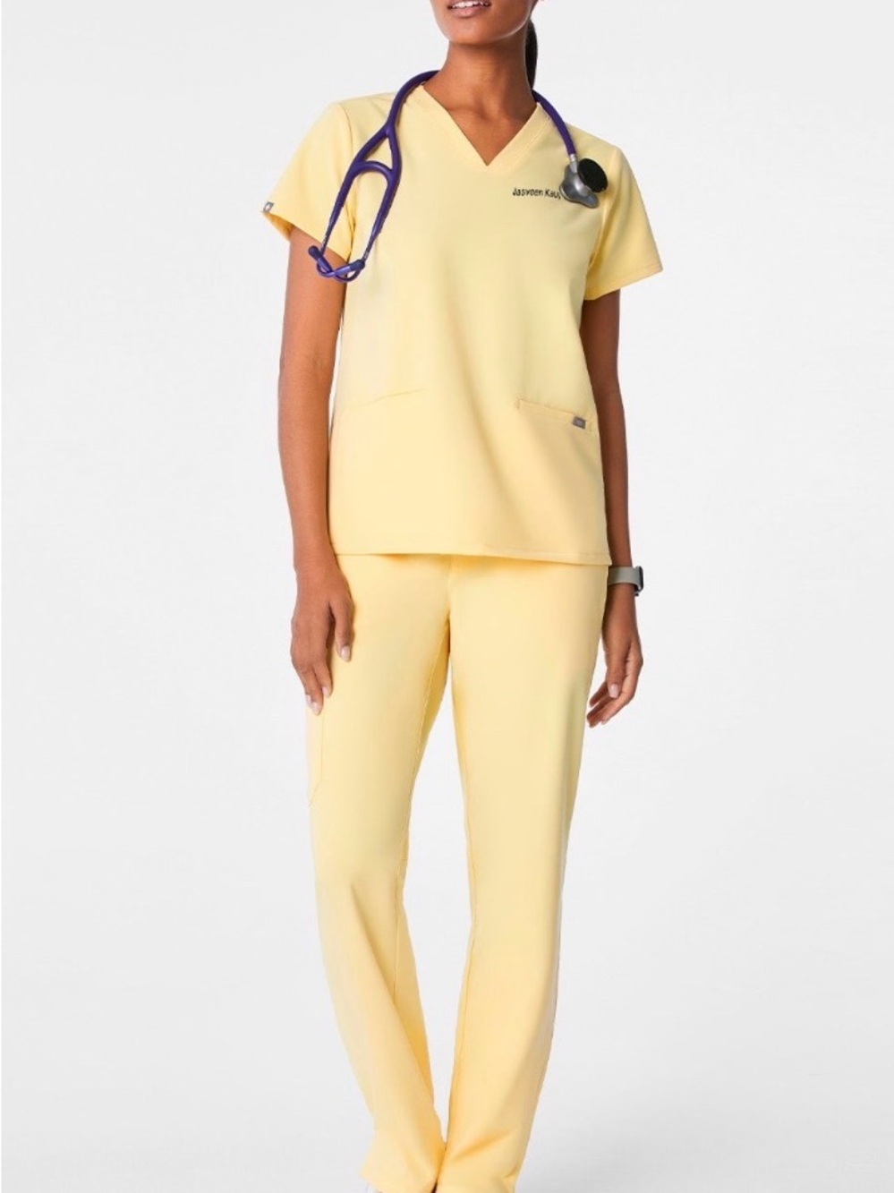 Figs Butter yellow set + underscrub +yellow top for free
